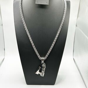 Magari Men's Unisex Thick Stainless Steel Role Link Chain 28" Hook Axe Viking
